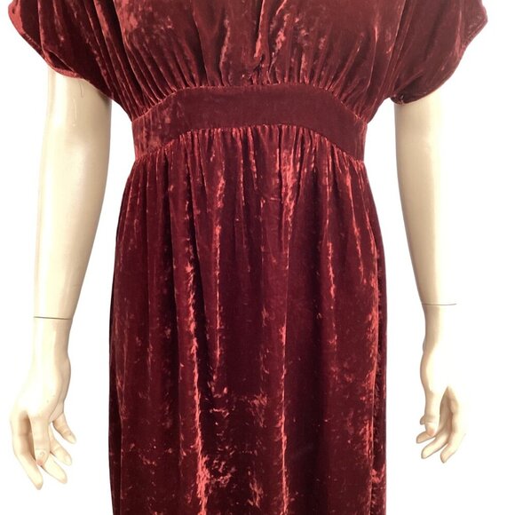 Cabi Size XS Red Velvet Dress V-Neck Short Sleeve Cocktail Party Xsmall‎ Stretch - Picture 7 of 8